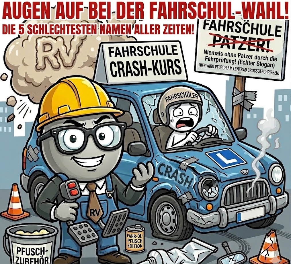 Augen auf bei der Fahrschul-Wahl: Die 5 schlechtesten Namen aller Zeiten!